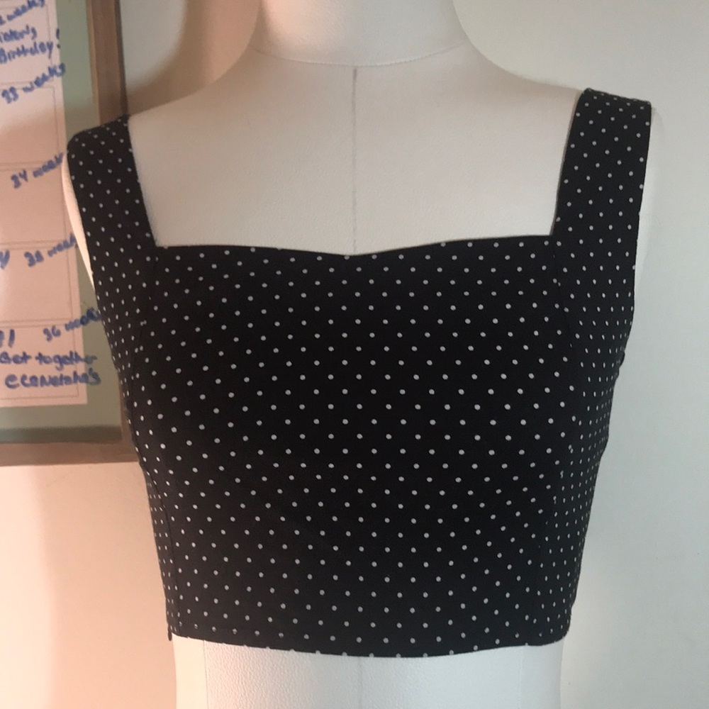 Jeuvre Polka Print Crop Top